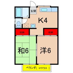 コーポイブカAの物件間取画像